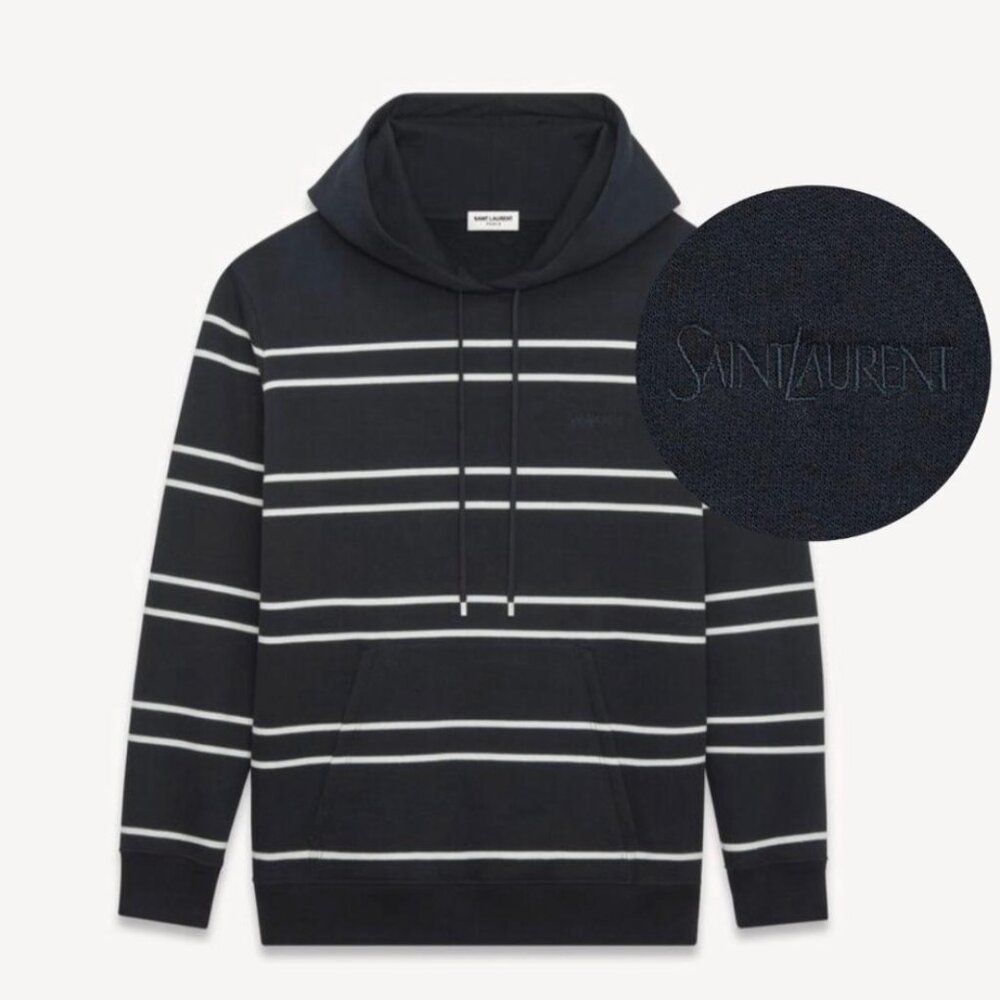 SAINT LAURENT striped hoodie unisex